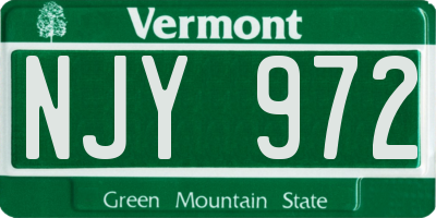 VT license plate NJY972