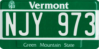 VT license plate NJY973