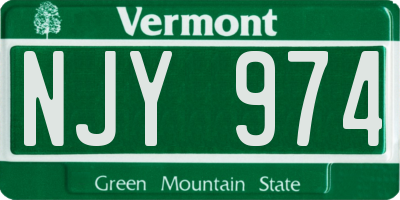 VT license plate NJY974