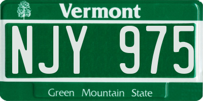 VT license plate NJY975