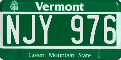 VT license plate NJY976