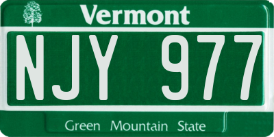 VT license plate NJY977