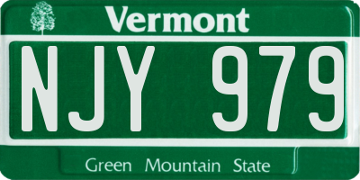 VT license plate NJY979