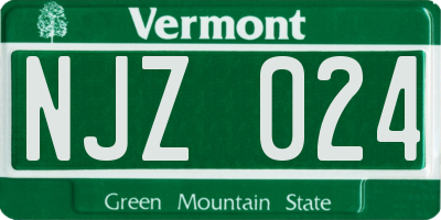 VT license plate NJZ024