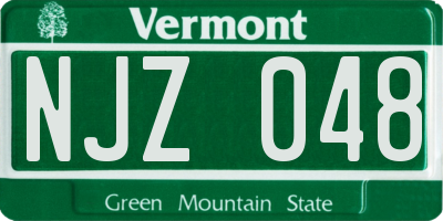 VT license plate NJZ048