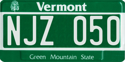 VT license plate NJZ050