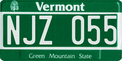 VT license plate NJZ055