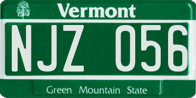 VT license plate NJZ056