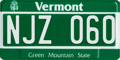 VT license plate NJZ060