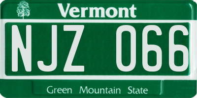 VT license plate NJZ066