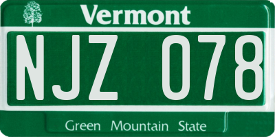 VT license plate NJZ078