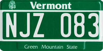 VT license plate NJZ083