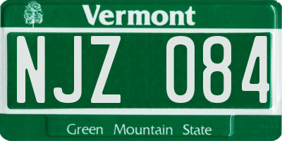 VT license plate NJZ084