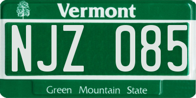 VT license plate NJZ085
