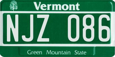 VT license plate NJZ086