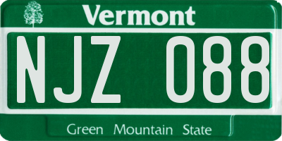 VT license plate NJZ088