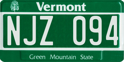 VT license plate NJZ094