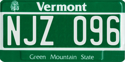 VT license plate NJZ096