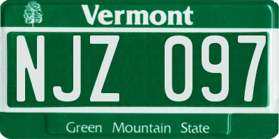 VT license plate NJZ097