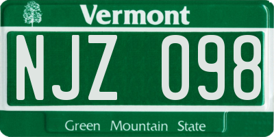VT license plate NJZ098