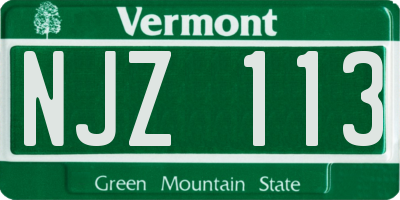 VT license plate NJZ113