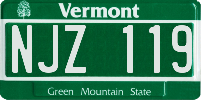 VT license plate NJZ119