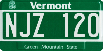 VT license plate NJZ120