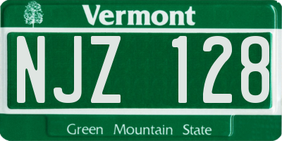 VT license plate NJZ128