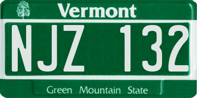 VT license plate NJZ132