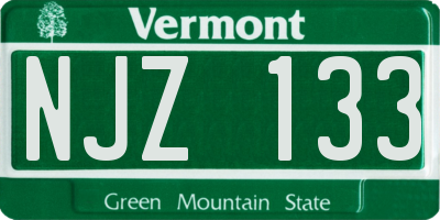 VT license plate NJZ133