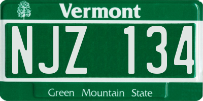 VT license plate NJZ134