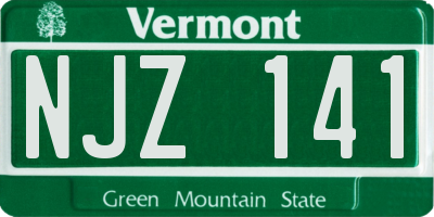 VT license plate NJZ141