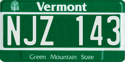 VT license plate NJZ143
