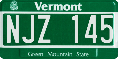 VT license plate NJZ145