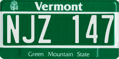 VT license plate NJZ147