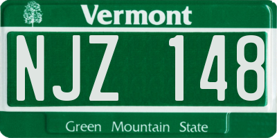 VT license plate NJZ148