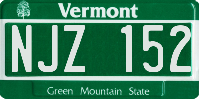 VT license plate NJZ152