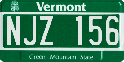 VT license plate NJZ156