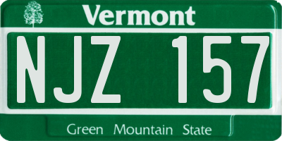VT license plate NJZ157