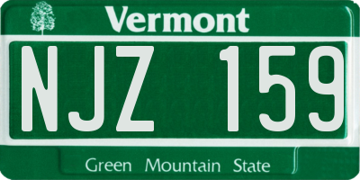 VT license plate NJZ159