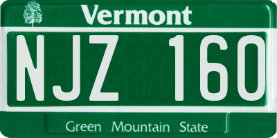 VT license plate NJZ160