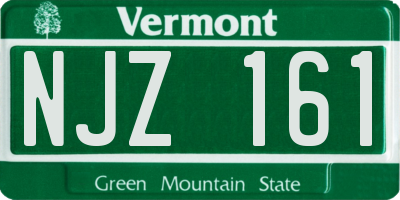 VT license plate NJZ161