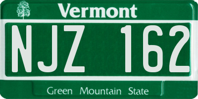 VT license plate NJZ162