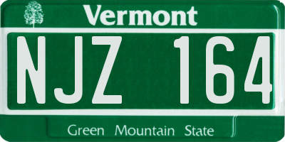VT license plate NJZ164