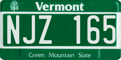 VT license plate NJZ165