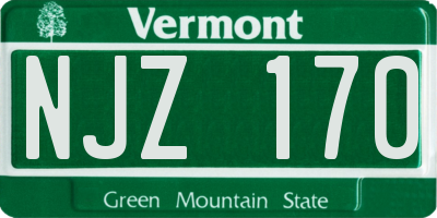 VT license plate NJZ170