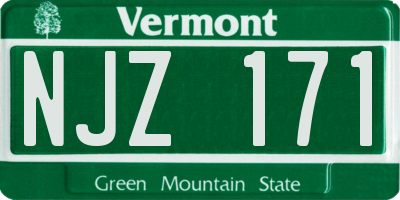 VT license plate NJZ171