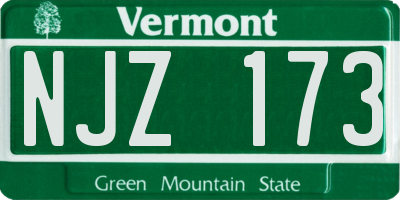 VT license plate NJZ173