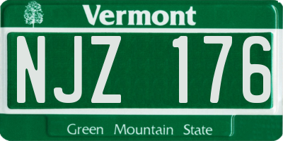 VT license plate NJZ176