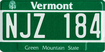 VT license plate NJZ184